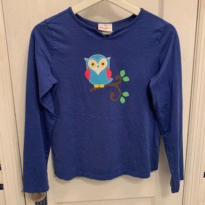 Hanna Andersson Blue Owl Top 160cm Size 14-16